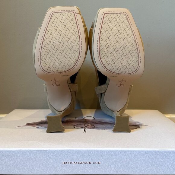 Jessica Simpson Jixte Sculptural Ankle-Wrap Platform Heels (Light Maple) - Picture 14 of 16